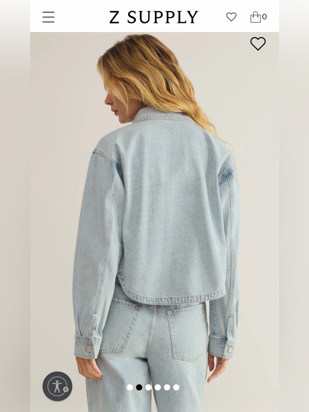 Z Supply All Day Cropped Light Wash Denim Jacket 100% Cotton Western - Picture 3 of 7